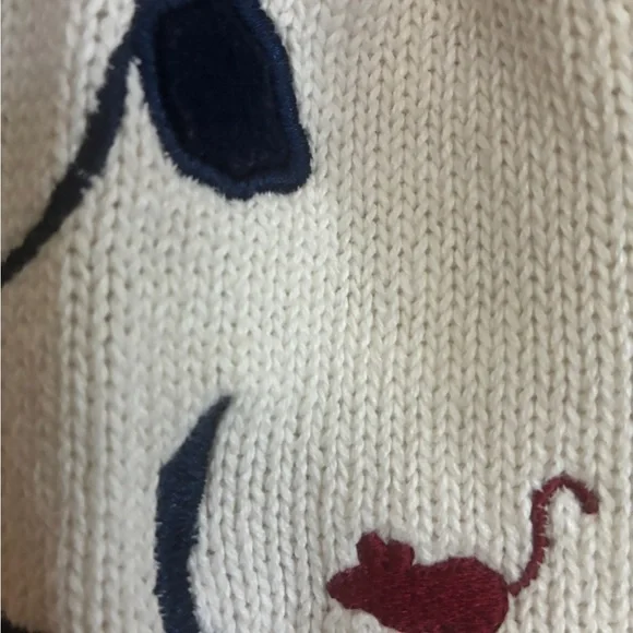 Christopher & Banks Navy and White Cat Sweater Size Large - Picture 9 of 14